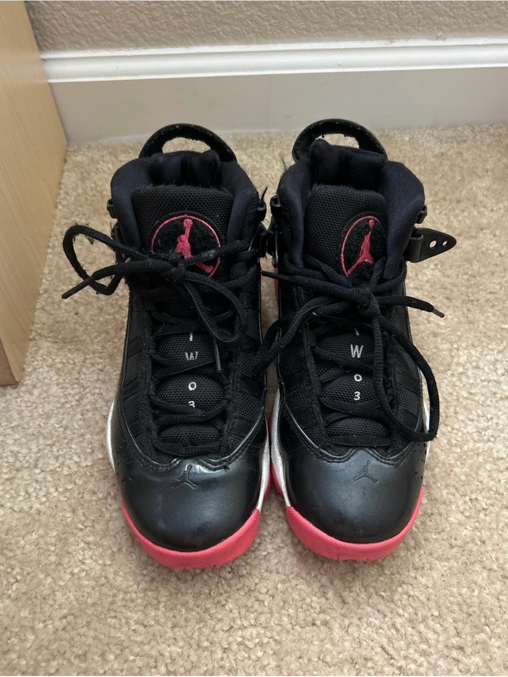 Nike Black and Red/Pink Kids Sneakers